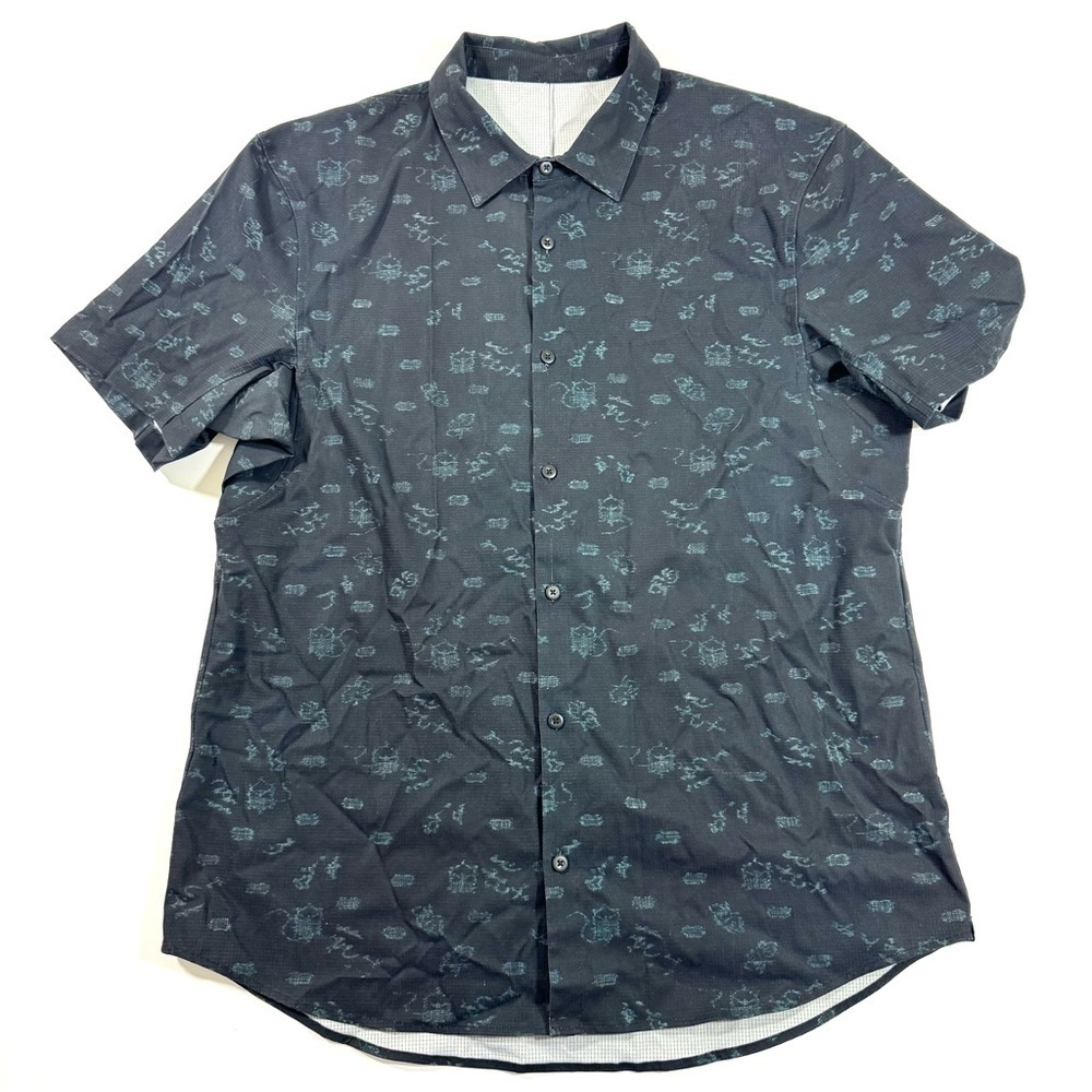 Lululemon Airing Easy Short Sleeve Buttondown Shift Multi
